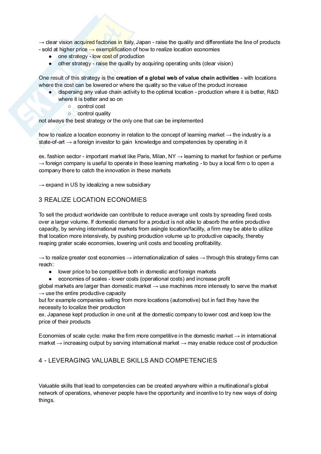 Internationalisation Strategies  - Appunti Pag. 11