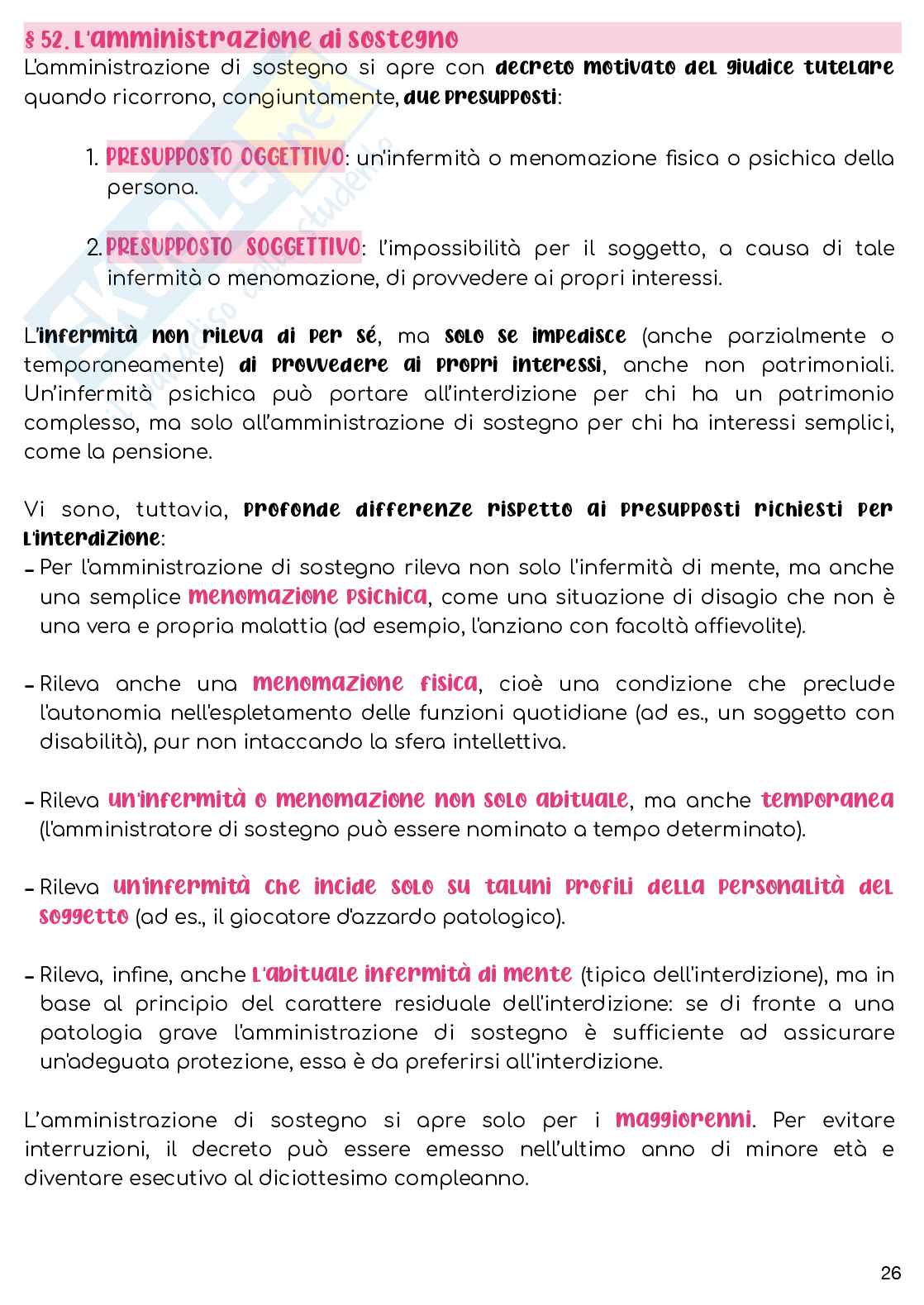 Riassunto esame Diritto privato I, Prof. Gorgoni Antonio, libro consigliato Manuale di diritto privato  , Torrente, Schlesinger   Pag. 26