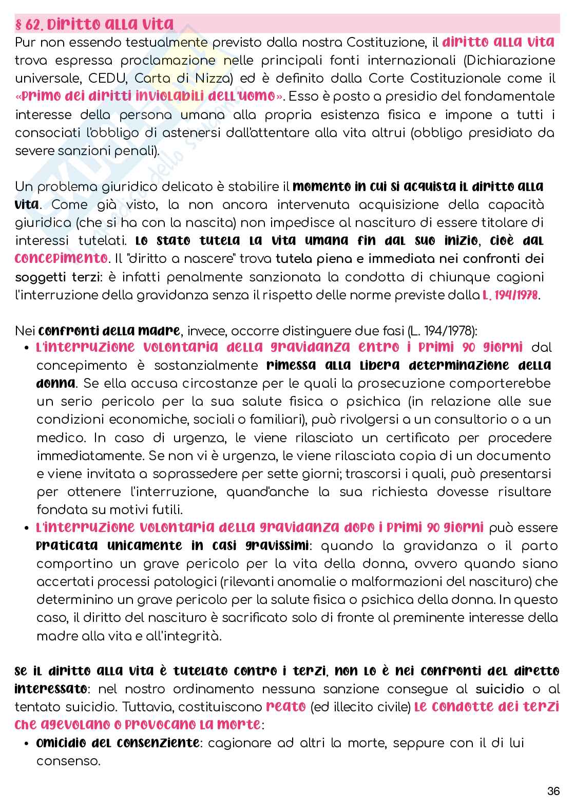 Riassunto esame Diritto privato I, Prof. Gorgoni Antonio, libro consigliato Manuale di diritto privato  , Torrente, Schlesinger   Pag. 36