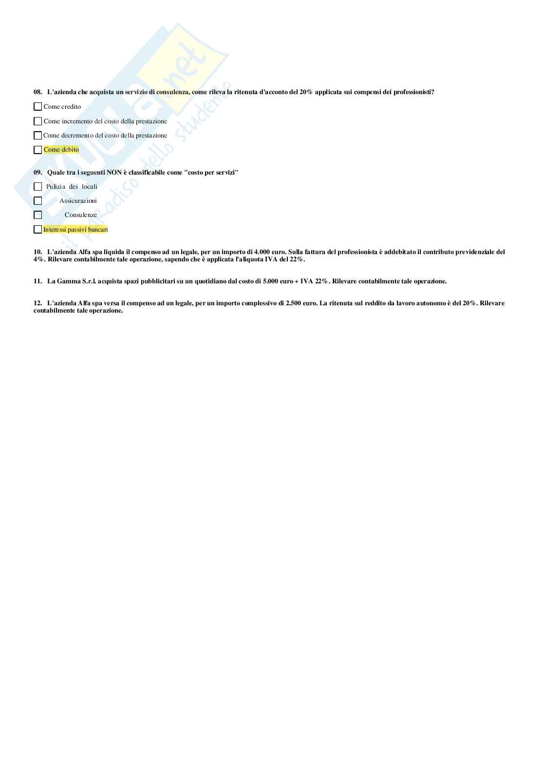 Ragioneria e contabilità aziendale  Pag. 26