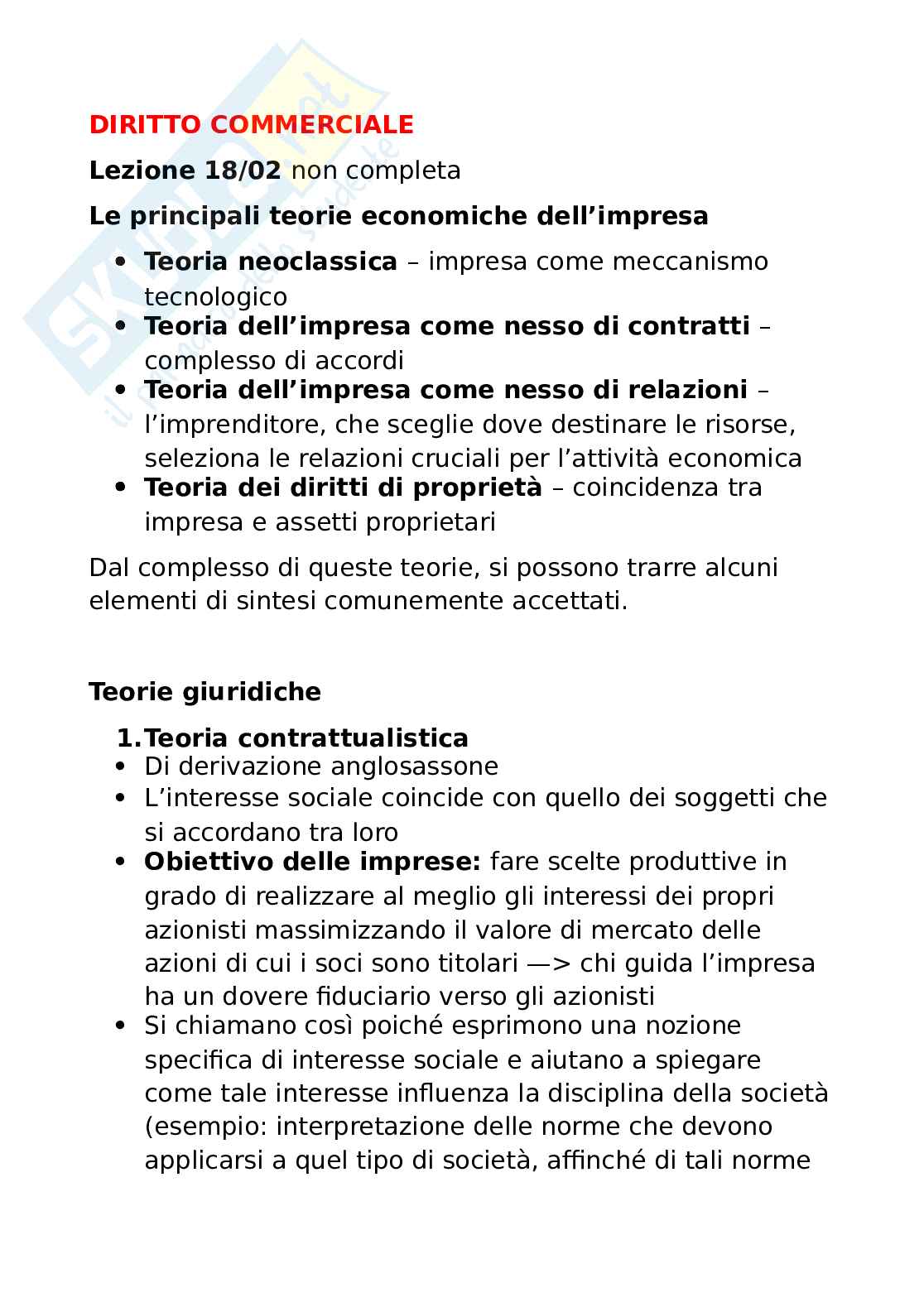 Diritto commerciale  Pag. 1