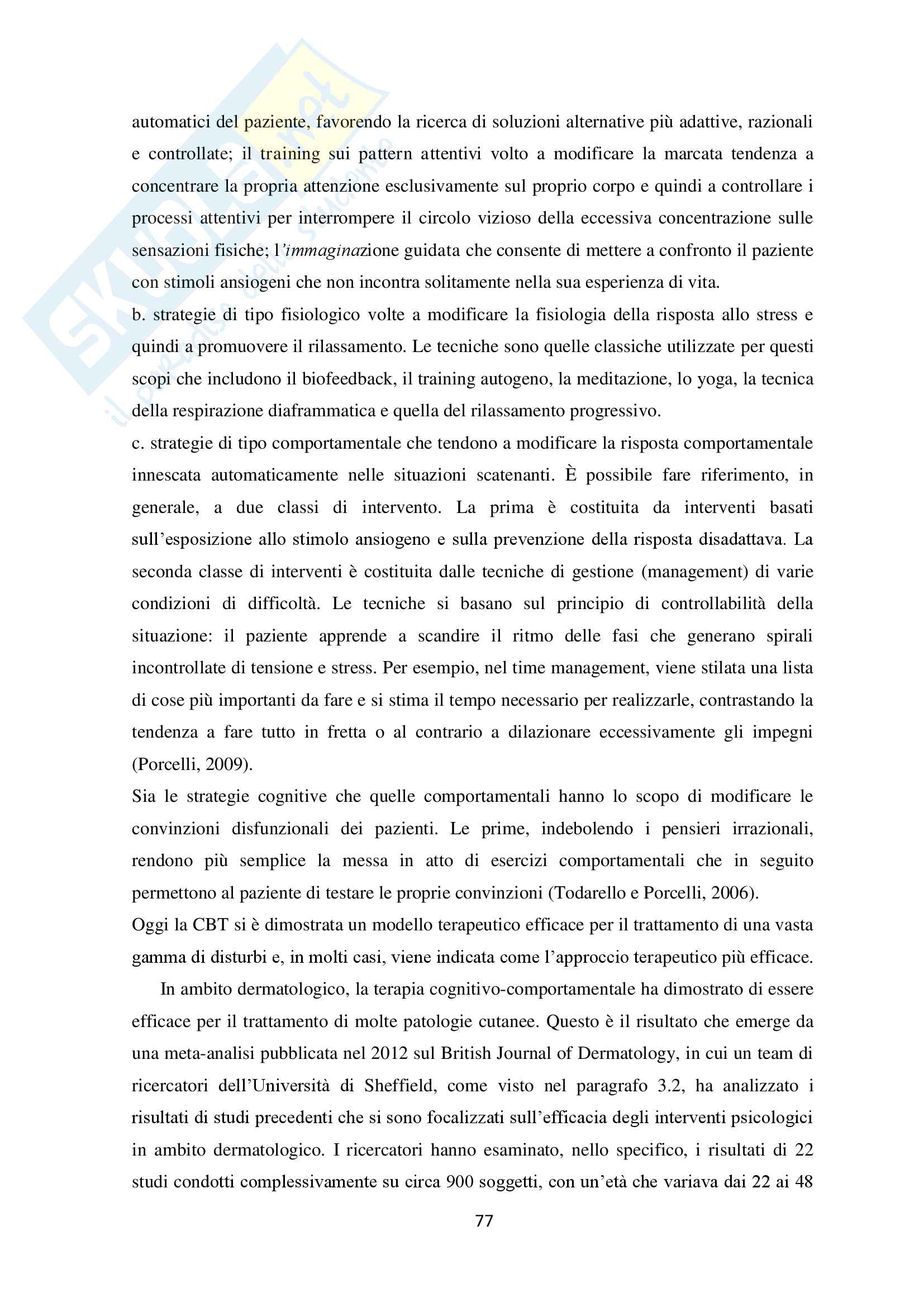 Un approccio biopsicosociale ai disturbi dermatologici, Tesi Pag. 76