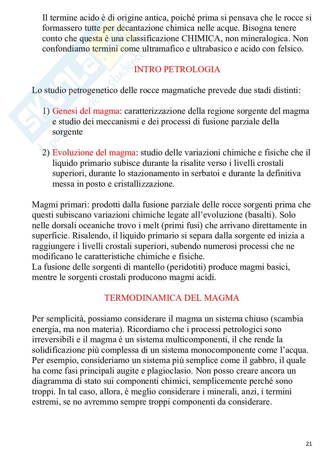 Appunti di Petrografia Pag. 21