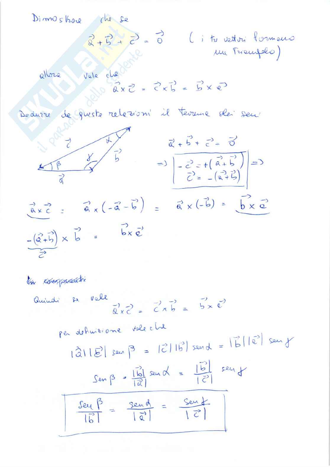 Lezione 2 di Fisica I - Esercizi sui vettori Pag. 2