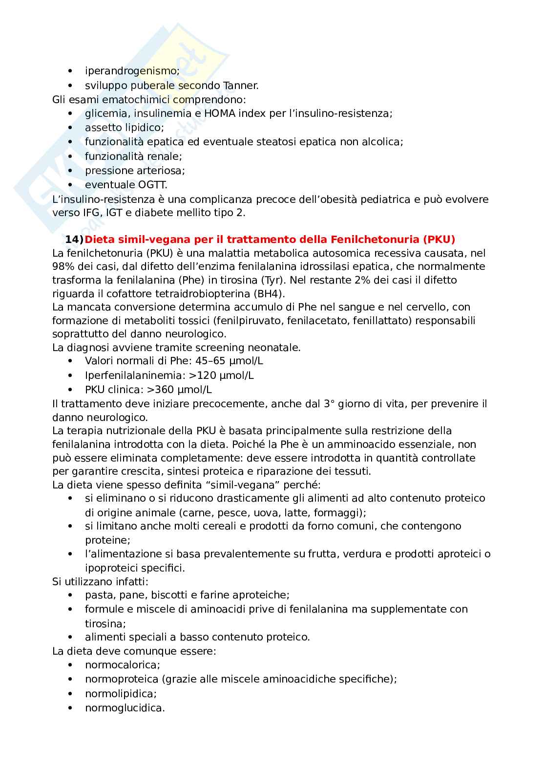 Domande e risposte esame Alimentazione in età pediatrica Pag. 11