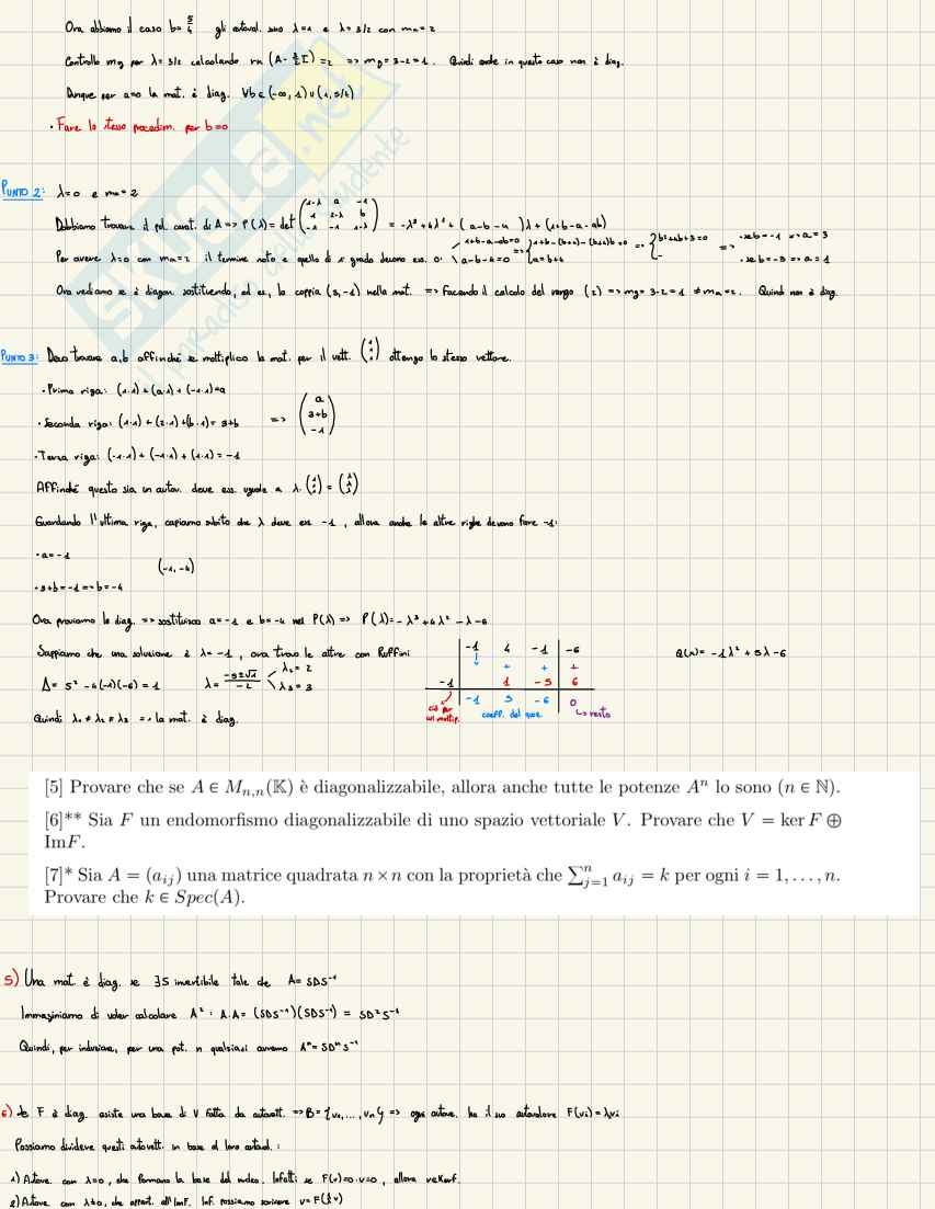 Geometria e algebra: esercizi svolti su autovalori e diagonalizzazione Pag. 6