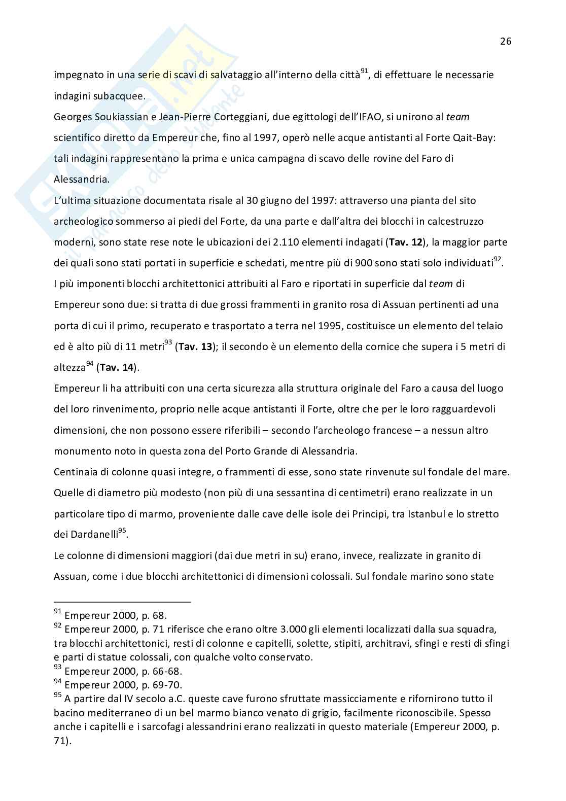 Faro di Alessandria: aspetti archeologici Pag. 26