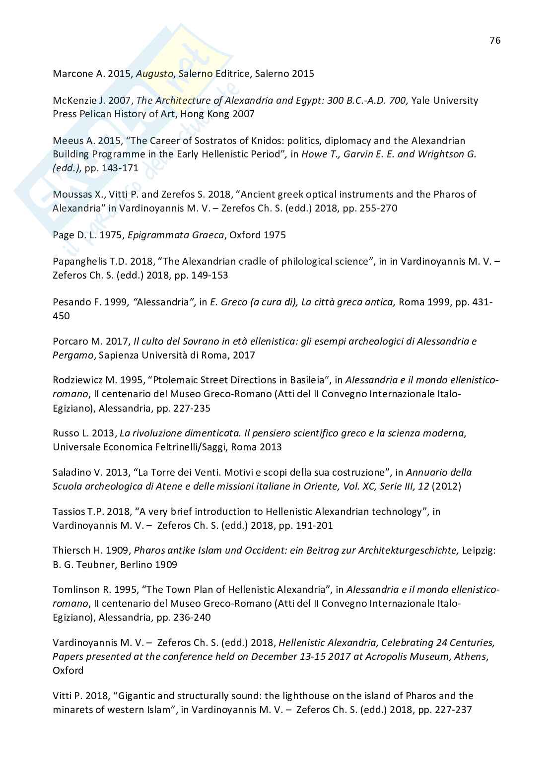 Faro di Alessandria: aspetti archeologici Pag. 76