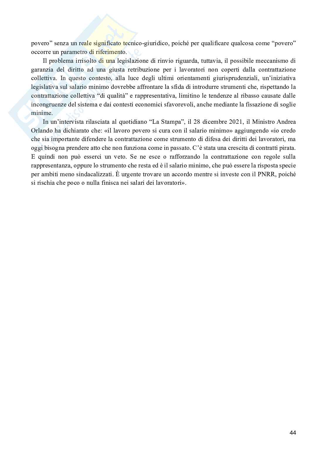 Retribuzione tra contrattazione collettiva e interpretazione giurisprudenzia Pag. 46