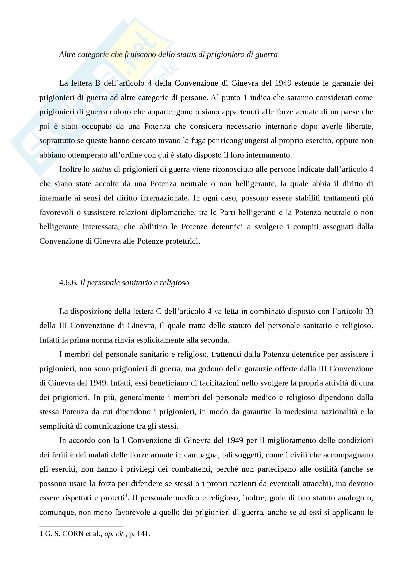 Altre categorie che fruiscono dello status di prigioniero di guerra e il personale sanitario e religioso Pag. 1