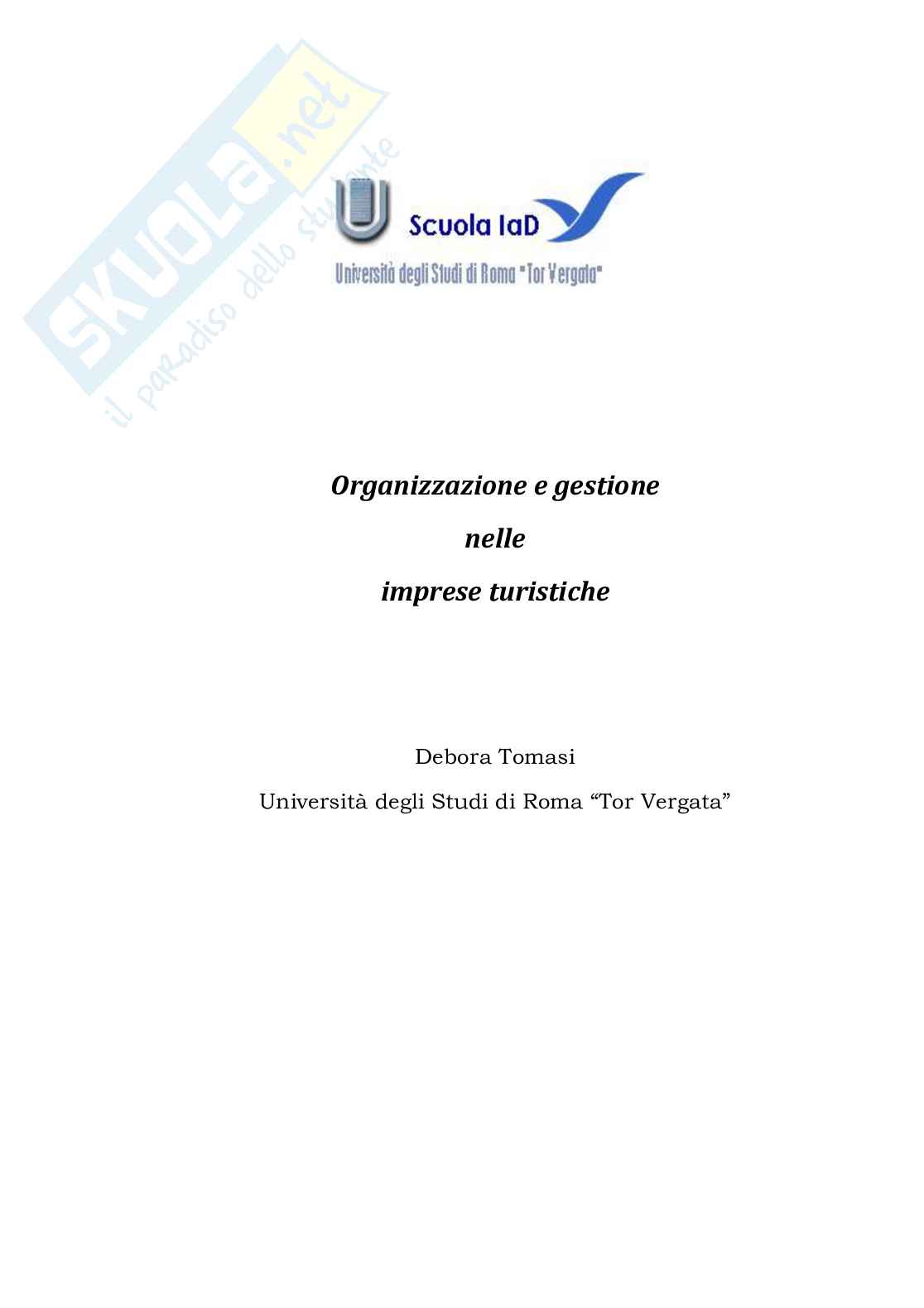 Organizzazione delle aziende turistico-alberghiere Pag. 1
