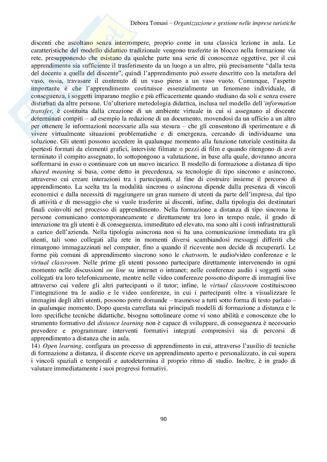 Organizzazione delle aziende turistico-alberghiere Pag. 91