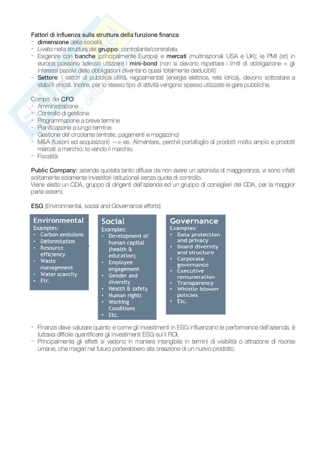 Riassunti primo parziale Finanza Aziendale Pag. 1