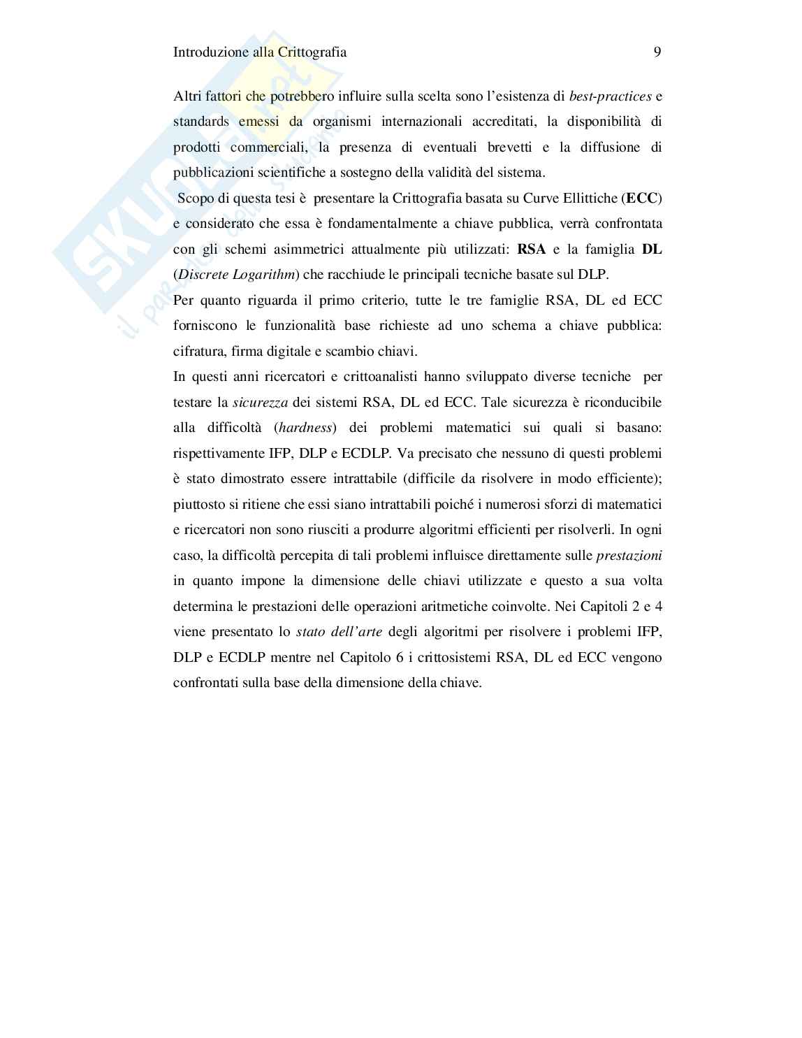 Crittografia basata su curve ellittiche Pag. 21