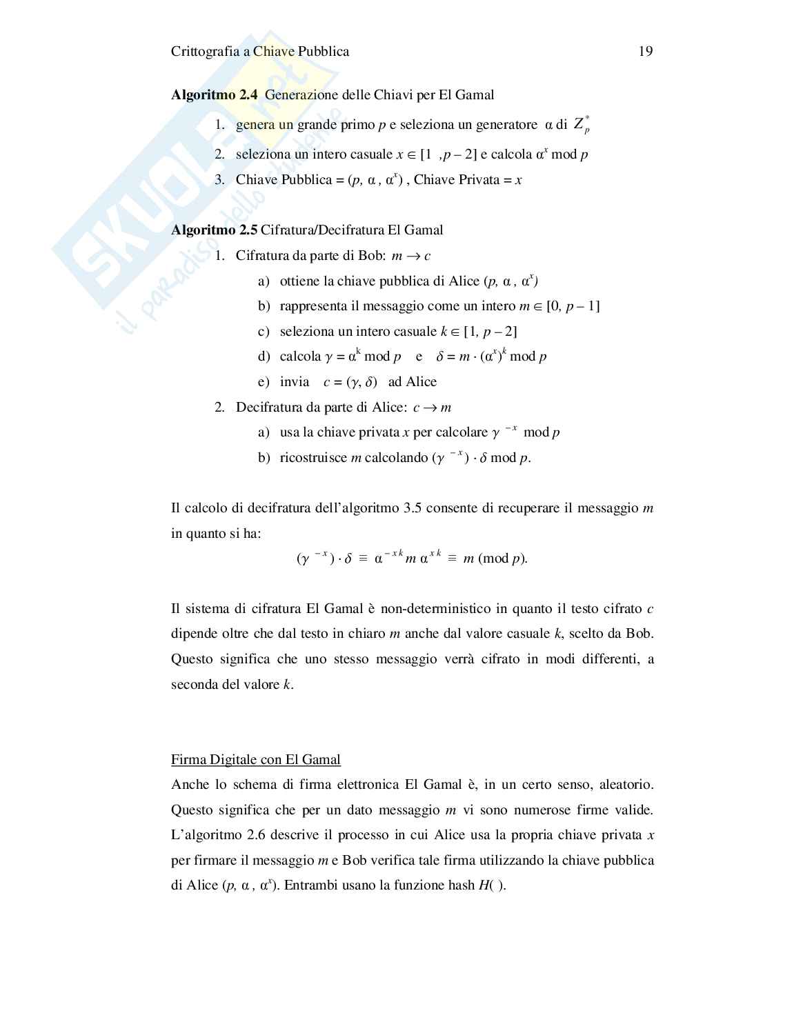 Crittografia basata su curve ellittiche Pag. 31