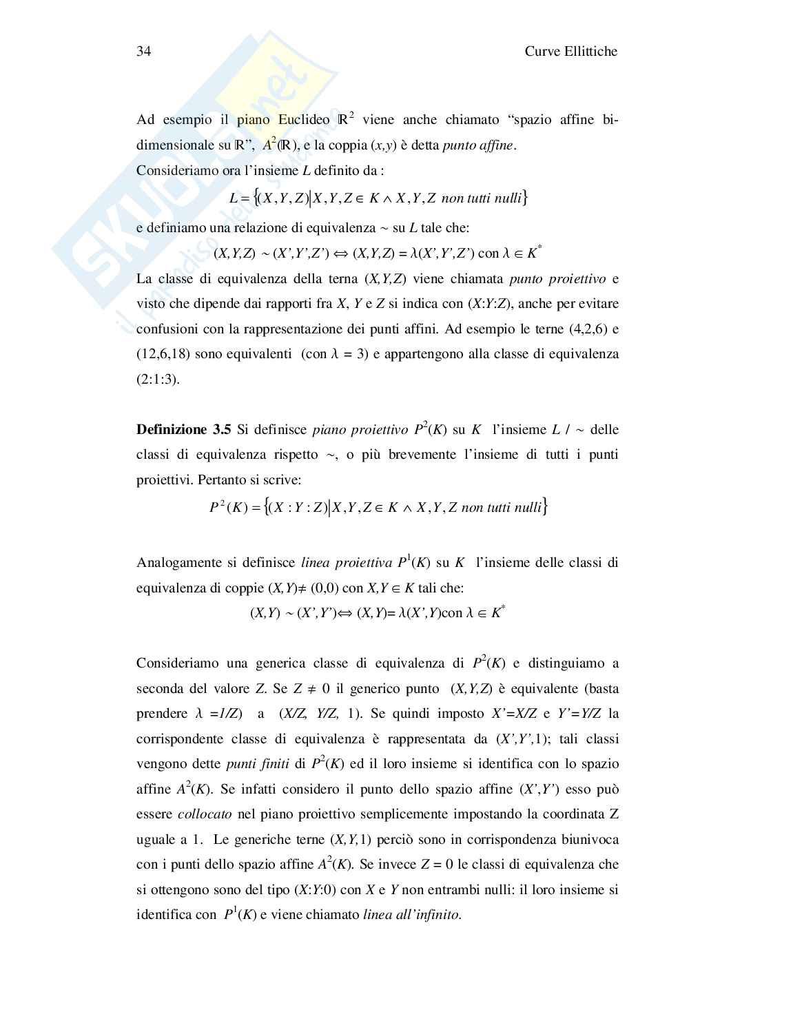 Crittografia basata su curve ellittiche Pag. 46