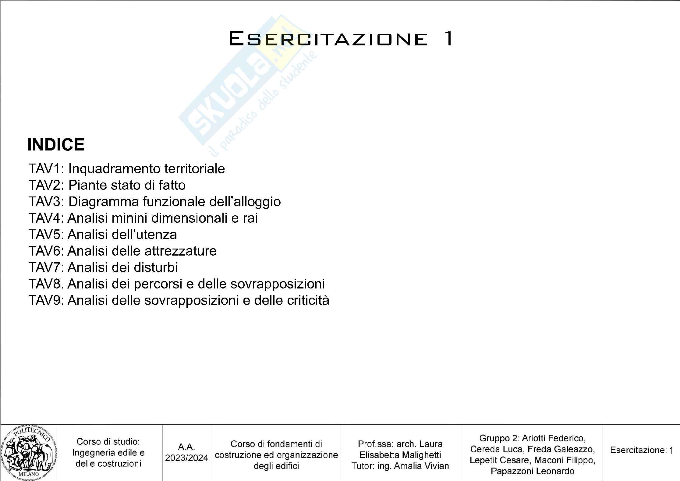 Progetto BOOK01 Fondamenti di costruzione e organizzazione degli edifici Pag. 2