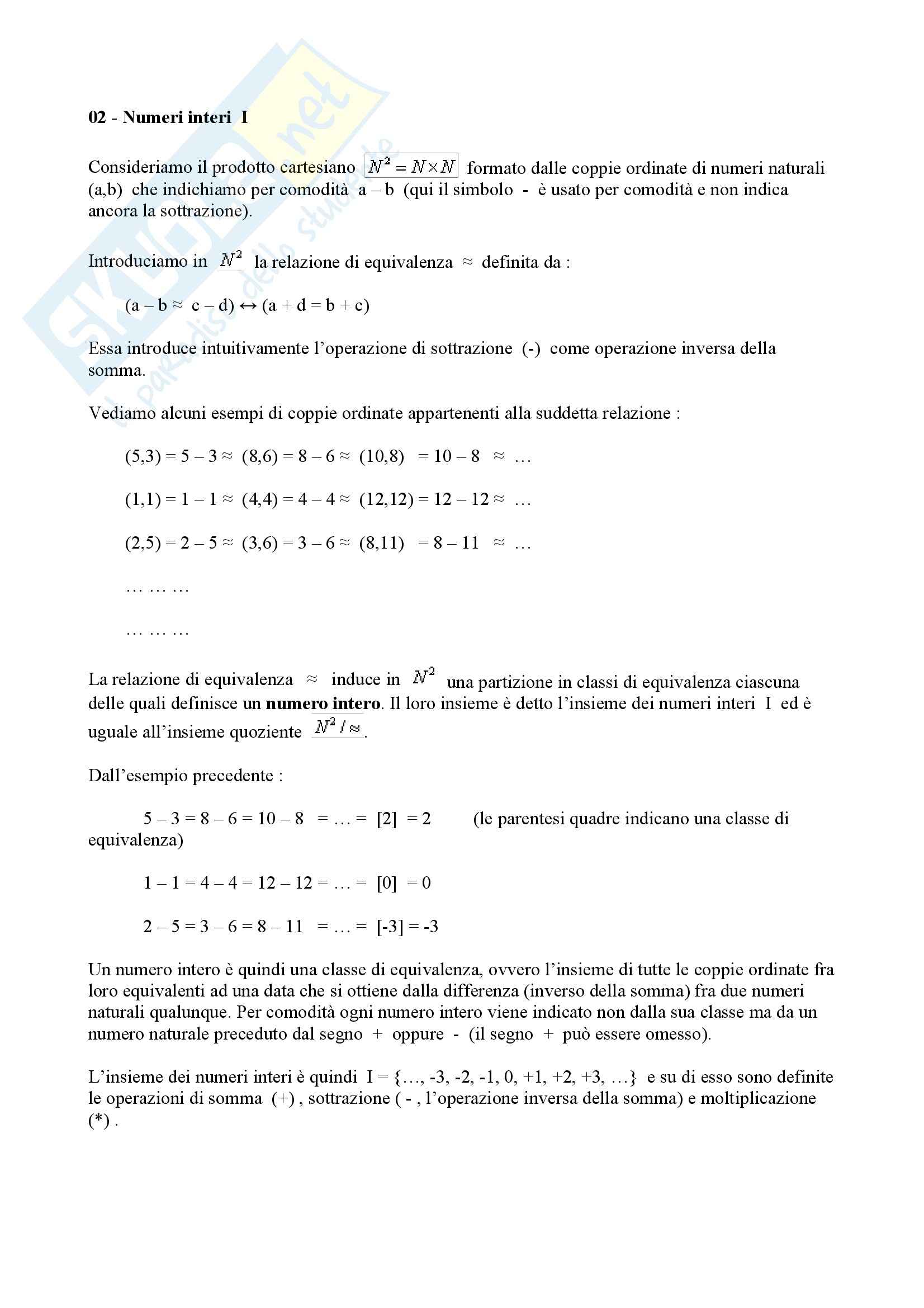Matematica per le applicazioni I - numeri Pag. 2