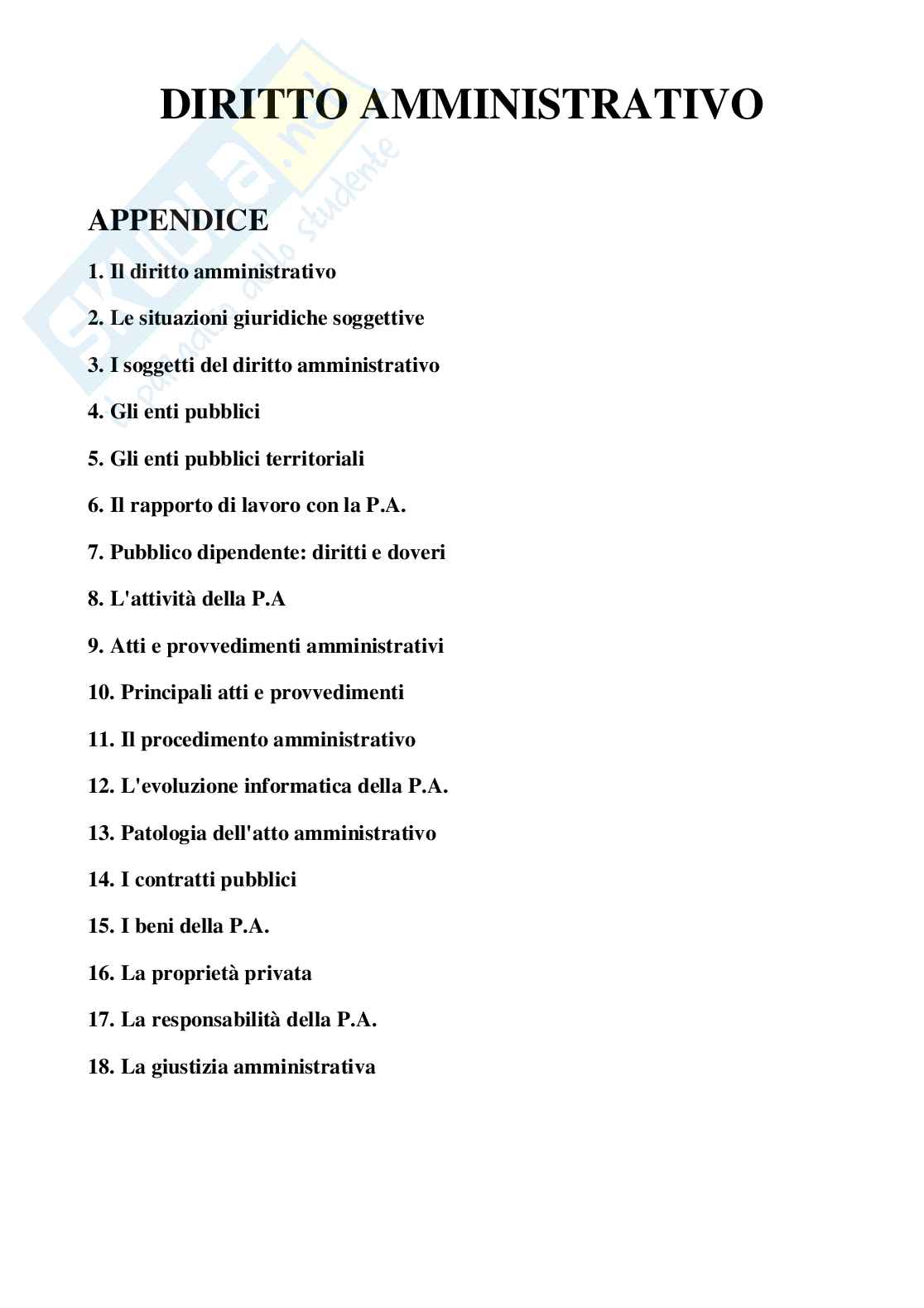 Riassunto di Diritto amministrativo Pag. 1