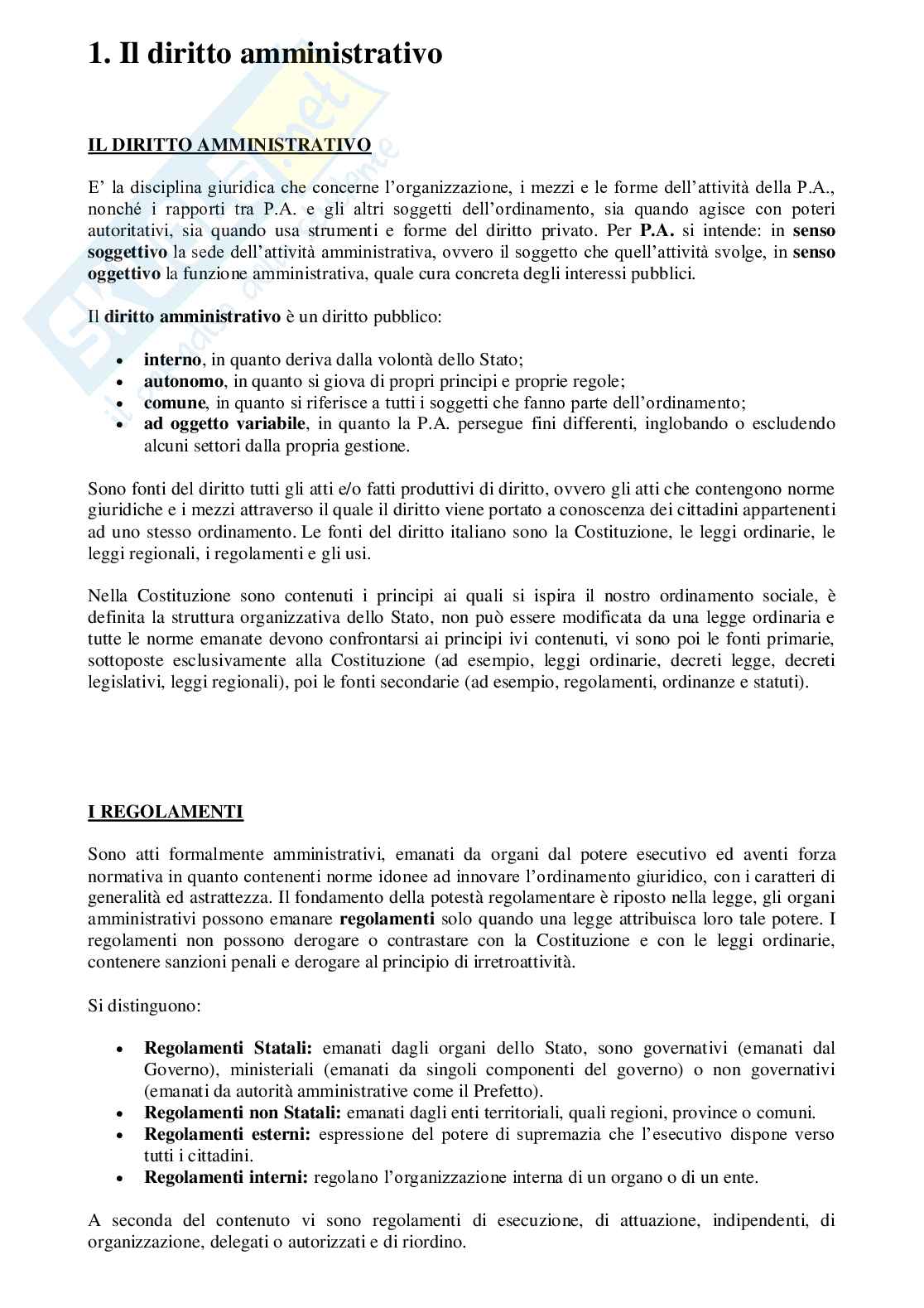 Riassunto di Diritto amministrativo Pag. 2