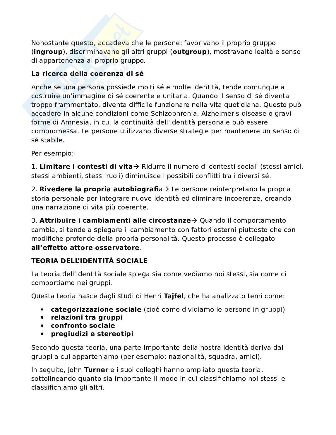 Riassunto esame Psicologia sociale , Prof. La Barbera Francesco, libro consigliato Psicologia sociale, teoria e applicazioni (nona edizione), Hogg, Vaughan Pag. 26