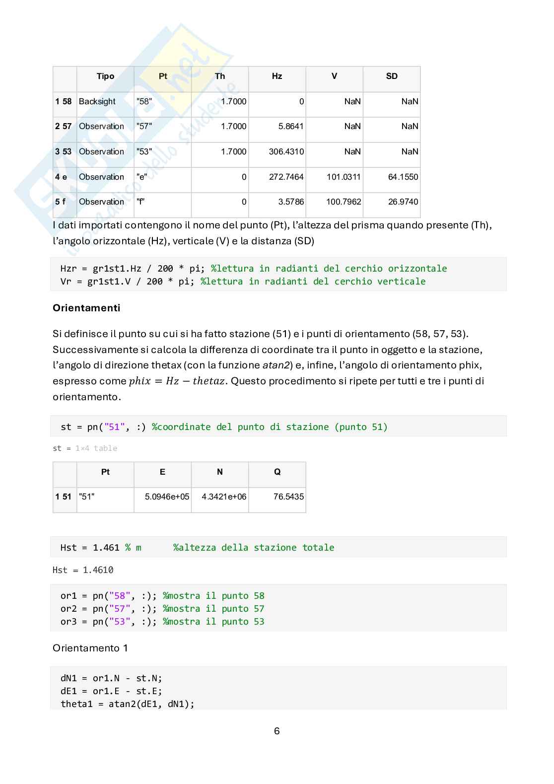 Relazione sul rilievo celerimetrico Pag. 6