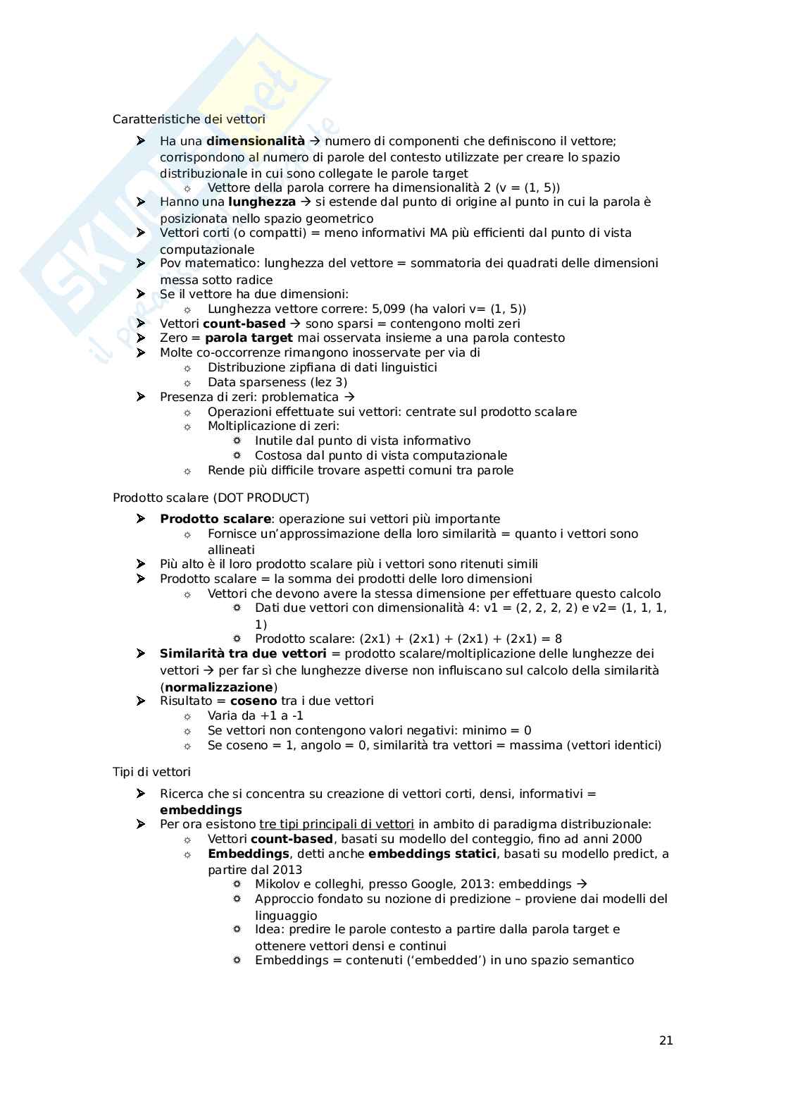 Appunti esame Linguistica computazionale Pag. 21
