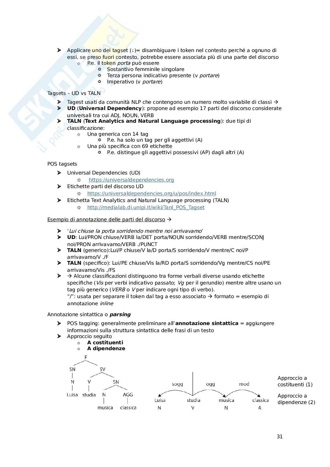 Appunti esame Linguistica computazionale Pag. 31