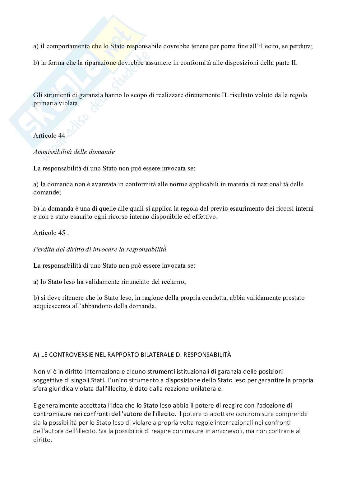 Riassunto esame Diritto internazionale, Prof. Cannizzaro Vincenzo, libro consigliato Diritto internazionale (quinta edizione, ristampa aggiornata 2022 con crisi ucraina), Vincenzo Cannizzaro  Pag. 91