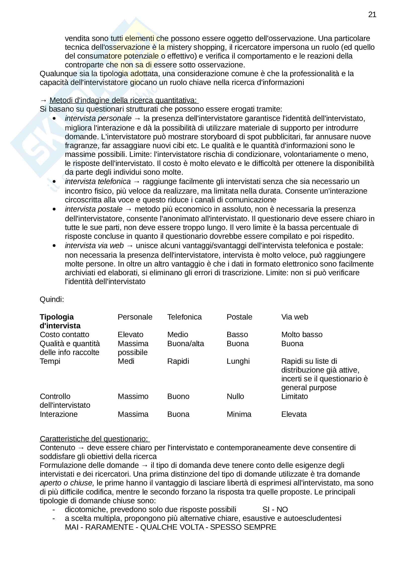 Riassunto esame Marketing, prof. Cantù, libro consigliato Politiche di marketing, analisi e gestione delle relazioni di mercato di Fiocca, Sebastiani Pag. 21
