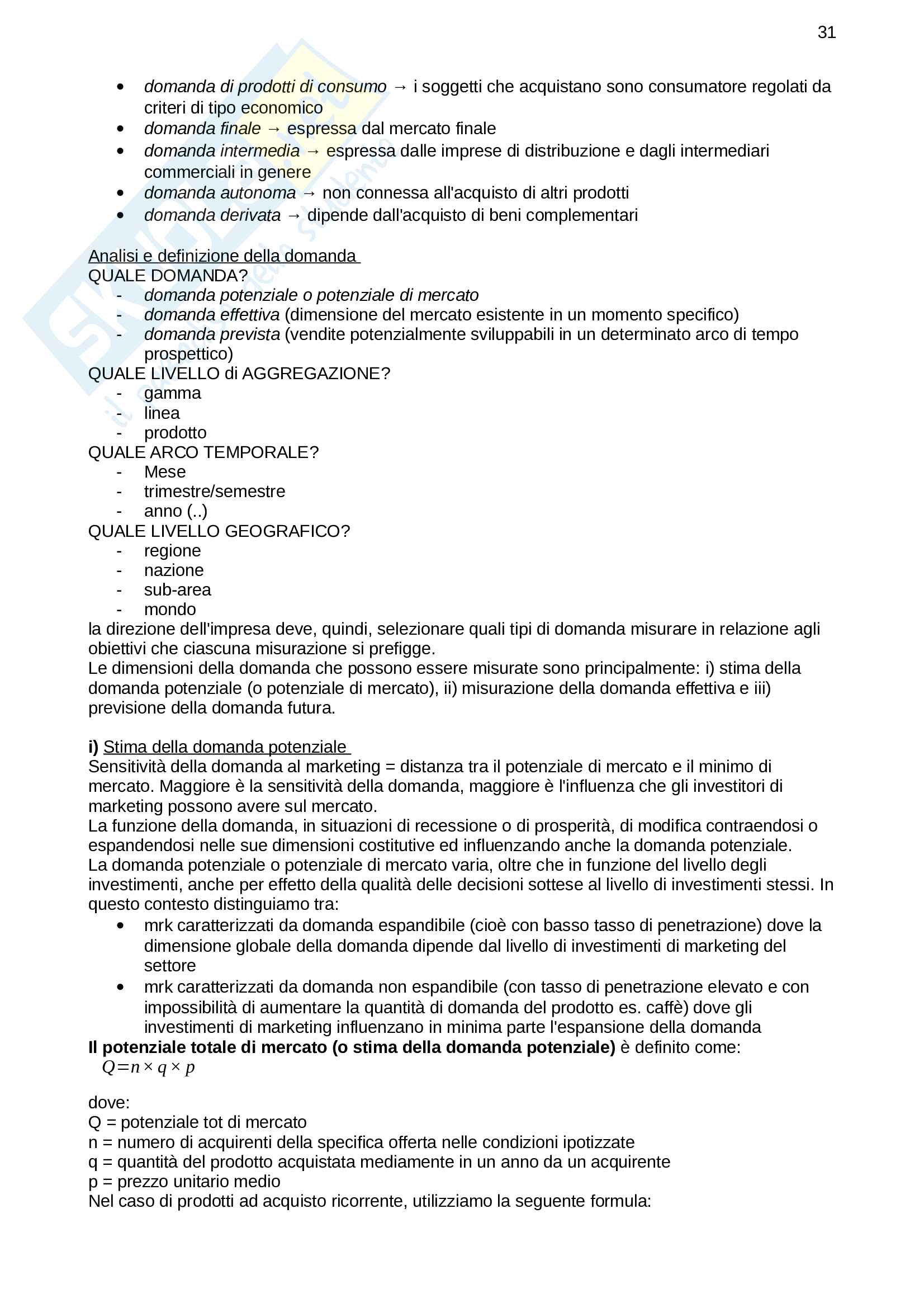 Riassunto esame Marketing, prof. Cantù, libro consigliato Politiche di marketing, analisi e gestione delle relazioni di mercato di Fiocca, Sebastiani Pag. 31