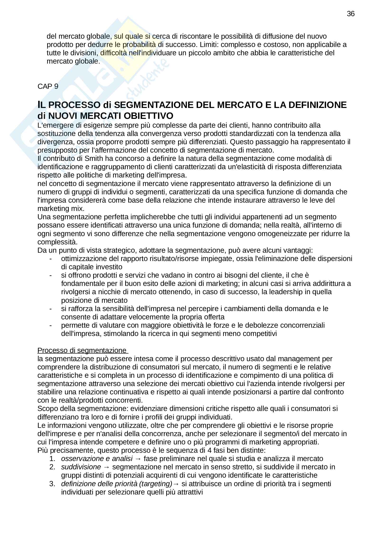 Riassunto esame Marketing, prof. Cantù, libro consigliato Politiche di marketing, analisi e gestione delle relazioni di mercato di Fiocca, Sebastiani Pag. 36