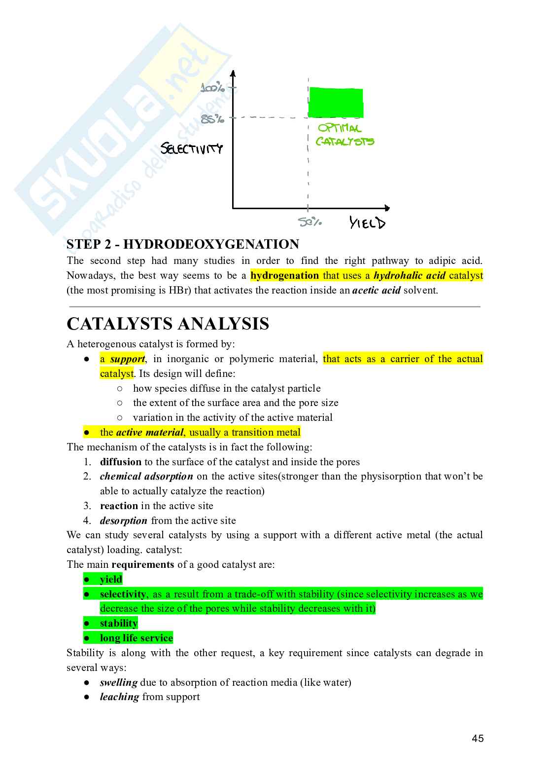 Industrial Chemical Processes for BIobased and Speciality Chemicals - Appunti e domande Pag. 46