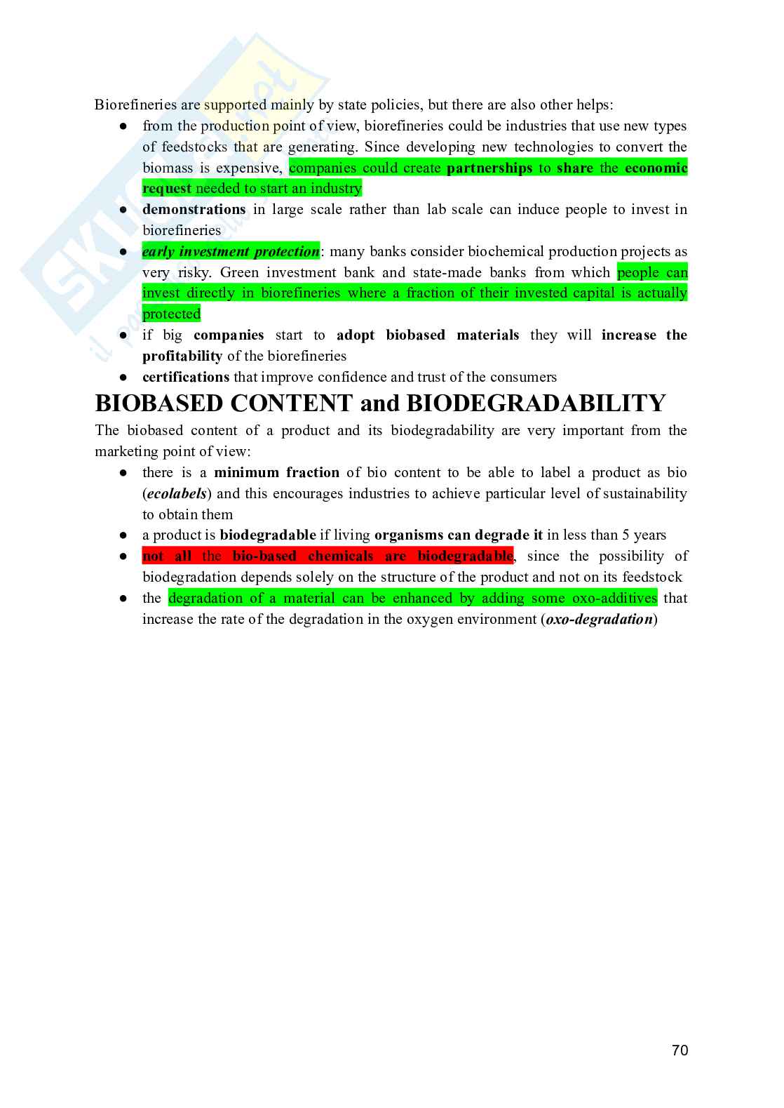 Industrial Chemical Processes for BIobased and Speciality Chemicals - Appunti e domande Pag. 71