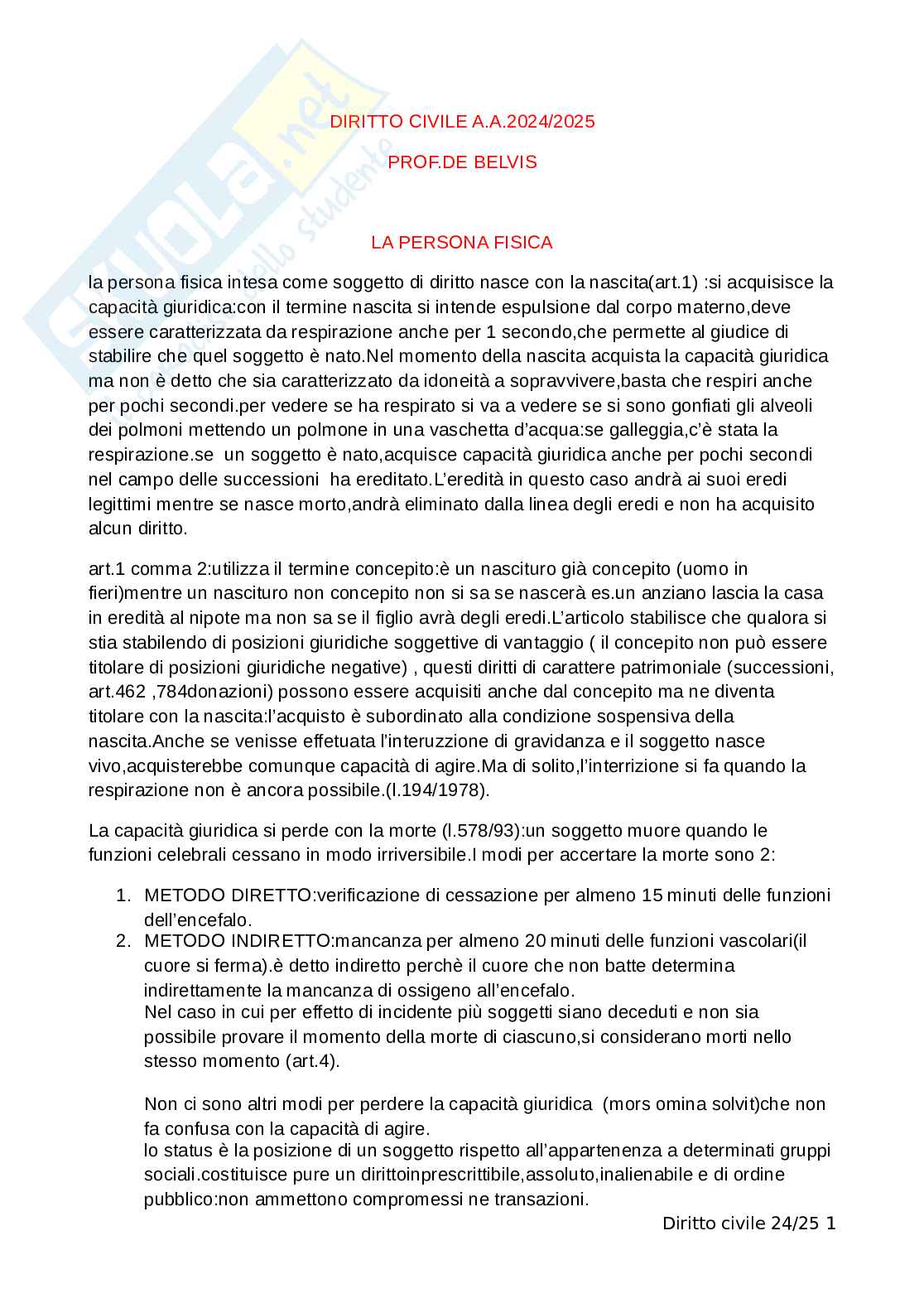 Diritto civile  Pag. 1