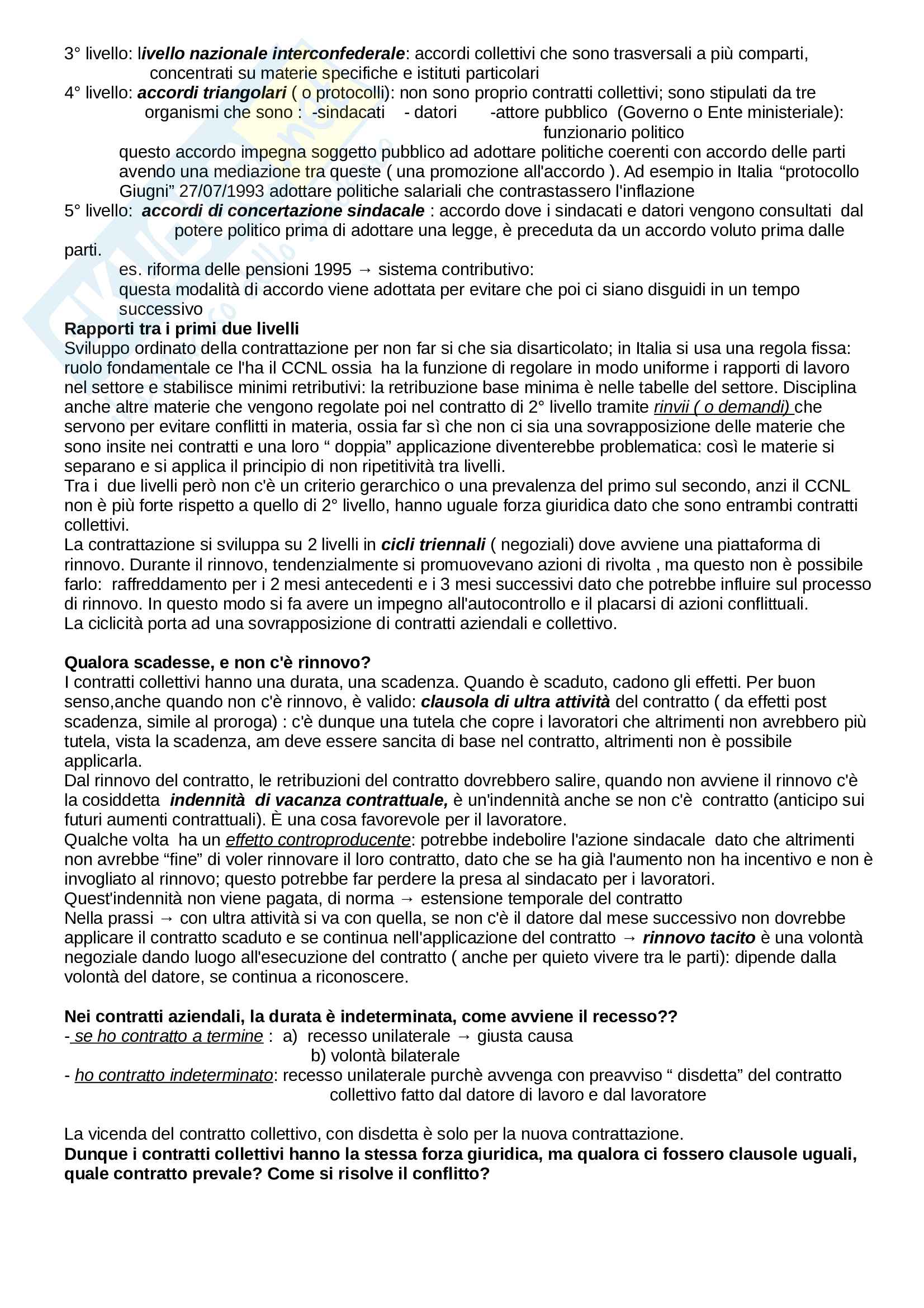 Riassunto esame Diritto, prof. Ciucciovino, libro consigliato Diritto del lavoro, Del Punta Pag. 21