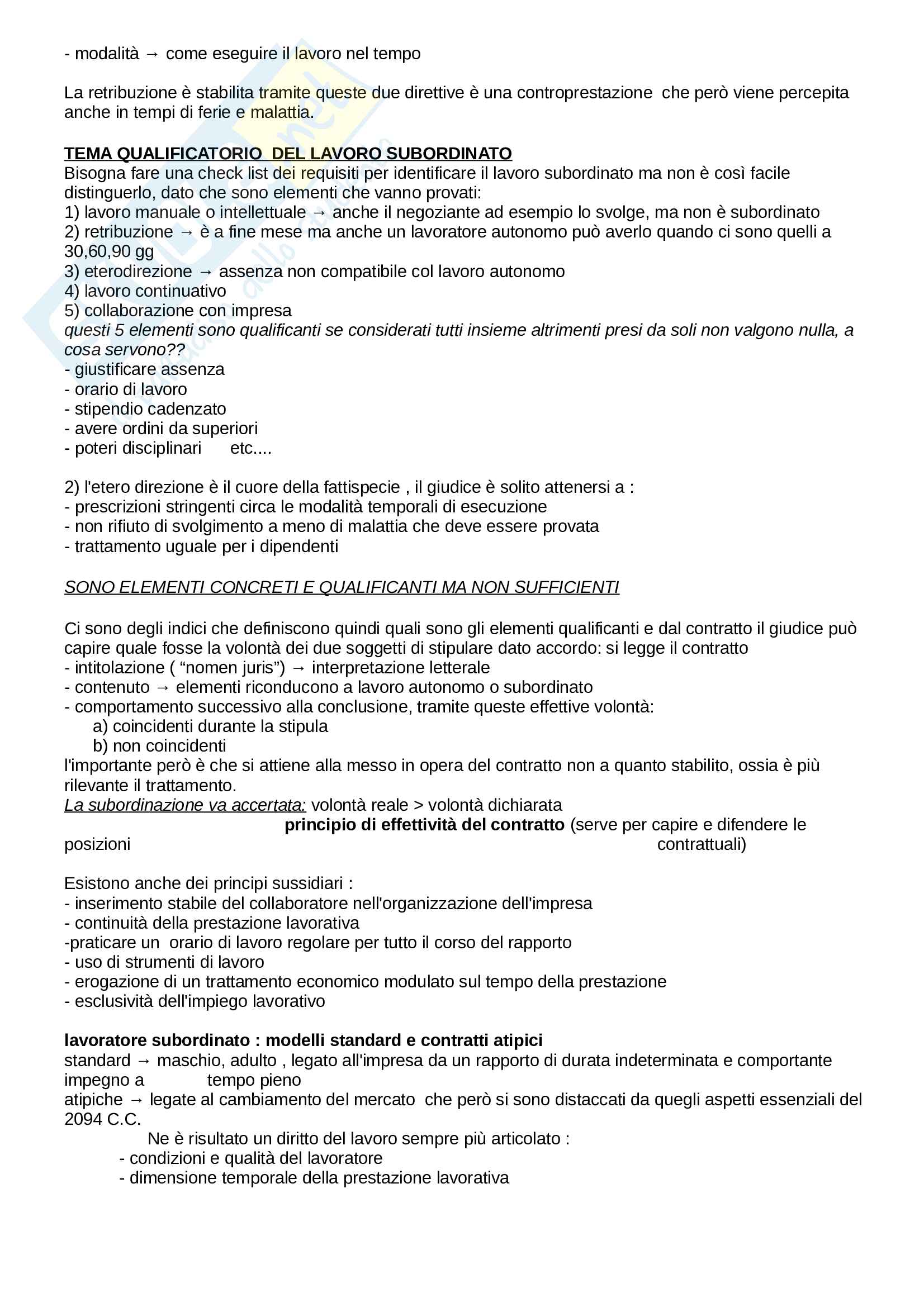 Riassunto esame Diritto, prof. Ciucciovino, libro consigliato Diritto del lavoro, Del Punta Pag. 41