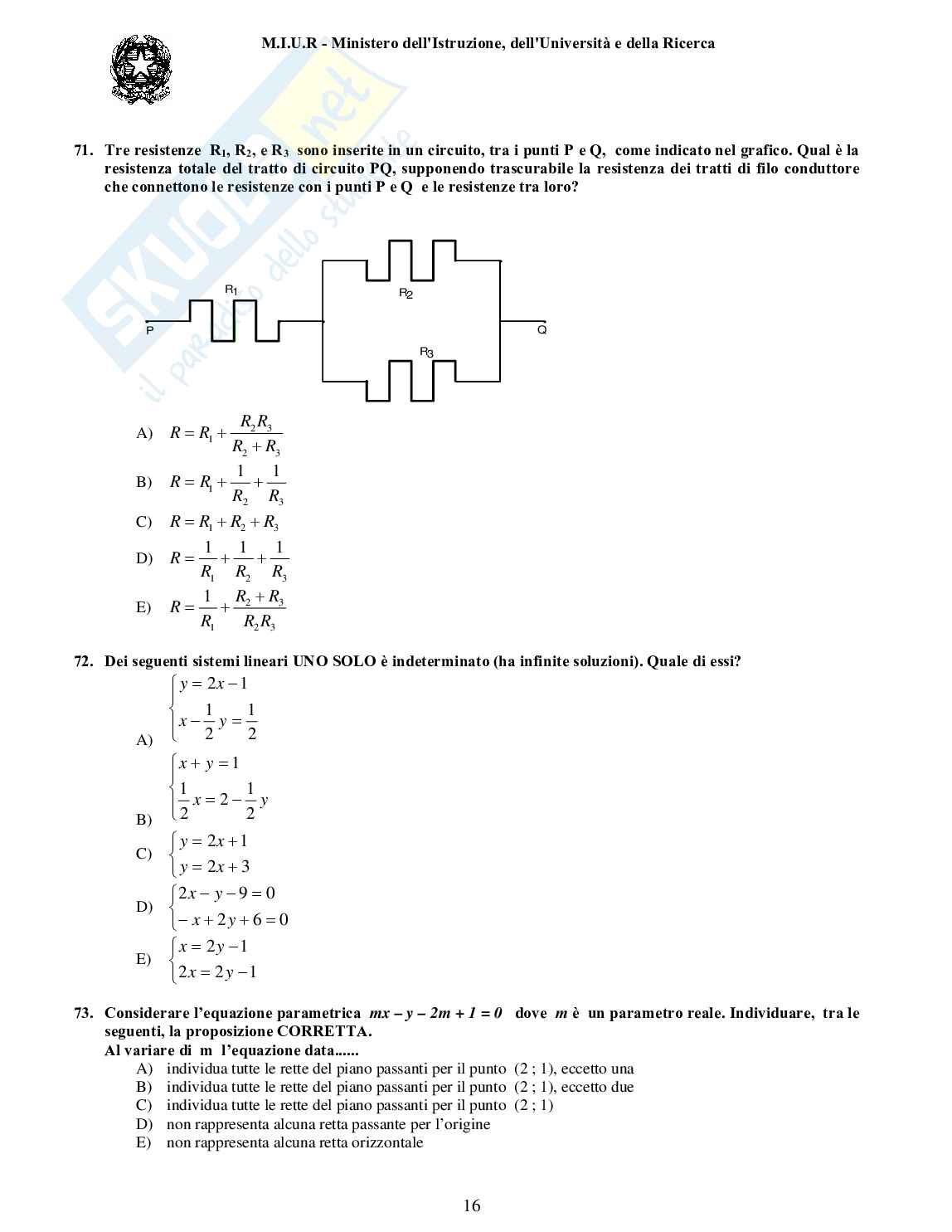 Quesiti e risposte - 2005/06 Odontoiatria Pag. 16