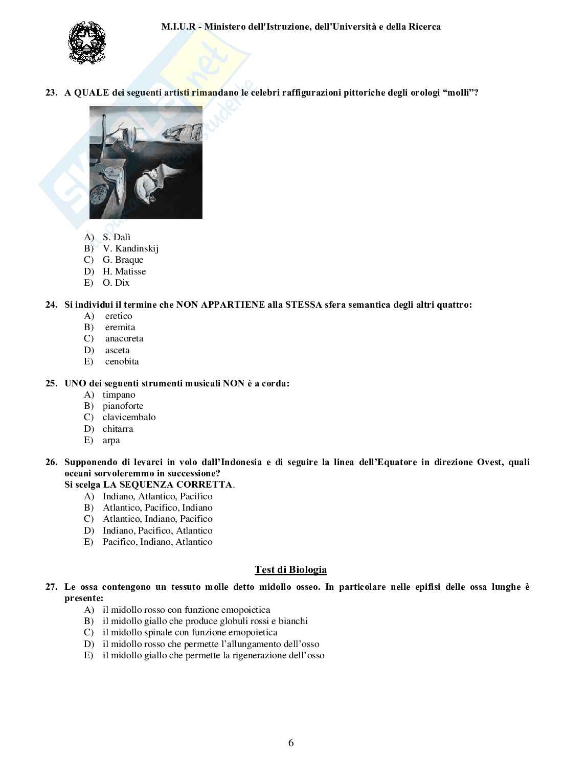 Quesiti e risposte - 2005/06 Odontoiatria Pag. 6