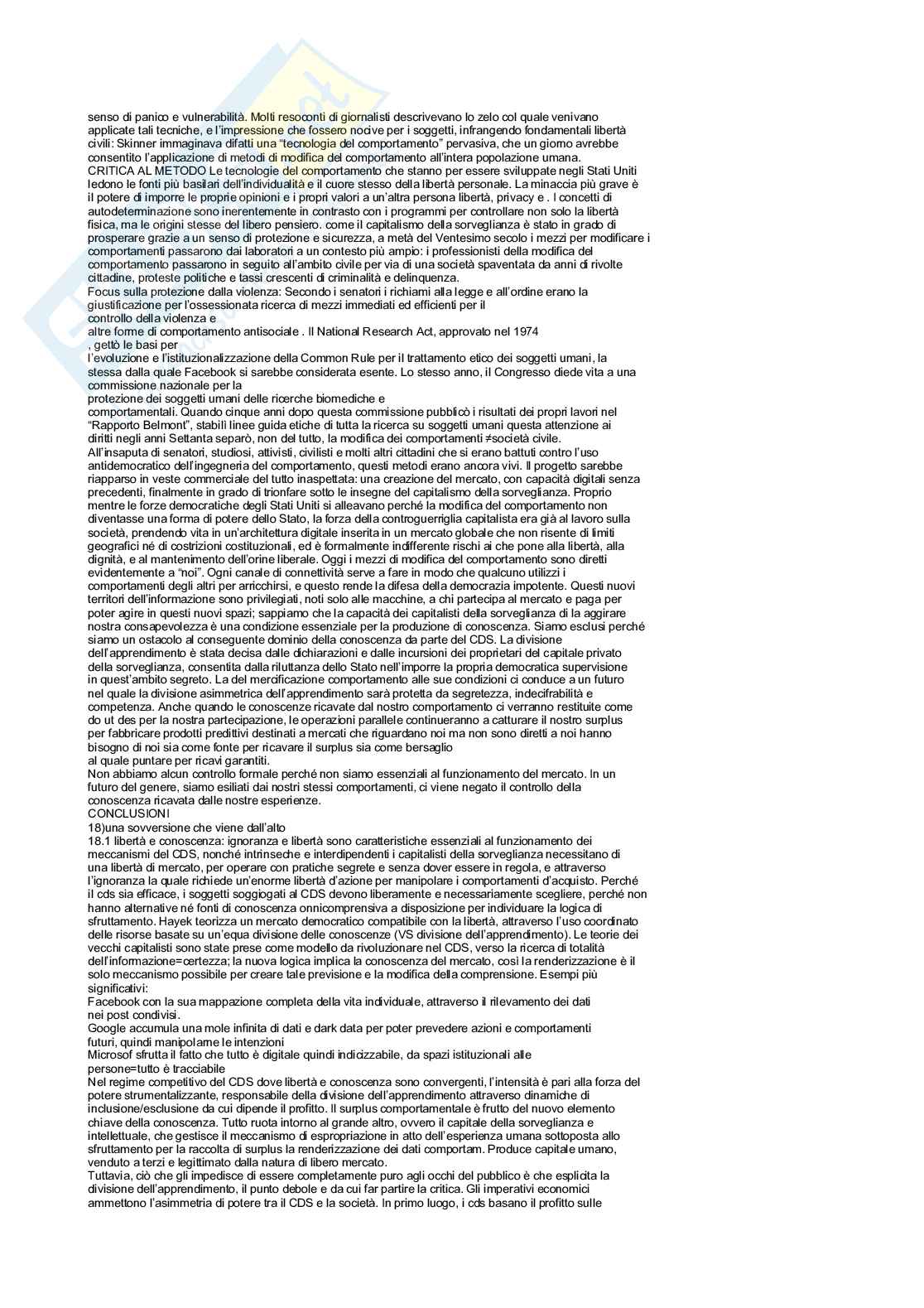 Riassunto esame Scenografia, Prof. Allegrini Flaminio, libro consigliato Il capitalismo della sorveglianza, Zuboff Pag. 16