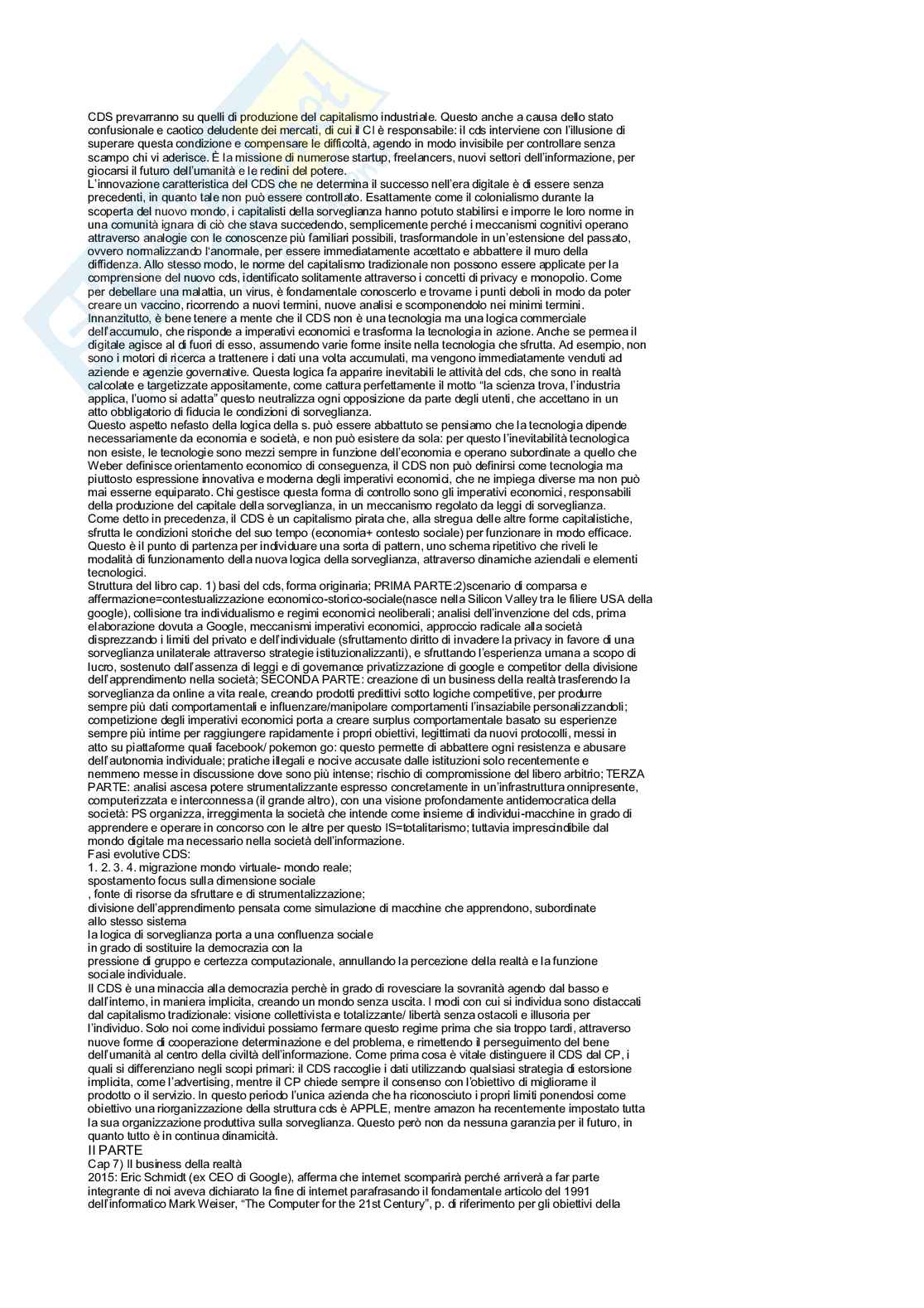 Riassunto esame Scenografia, Prof. Allegrini Flaminio, libro consigliato Il capitalismo della sorveglianza, Zuboff Pag. 2