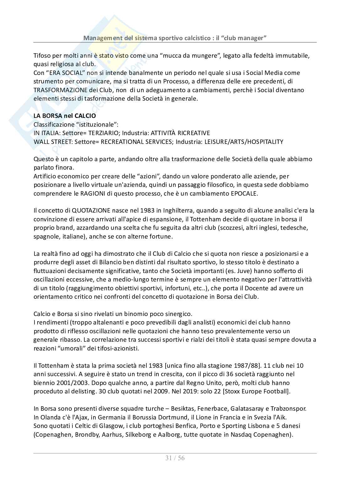Appunti management del sistema sportivo calcistico   Pag. 31