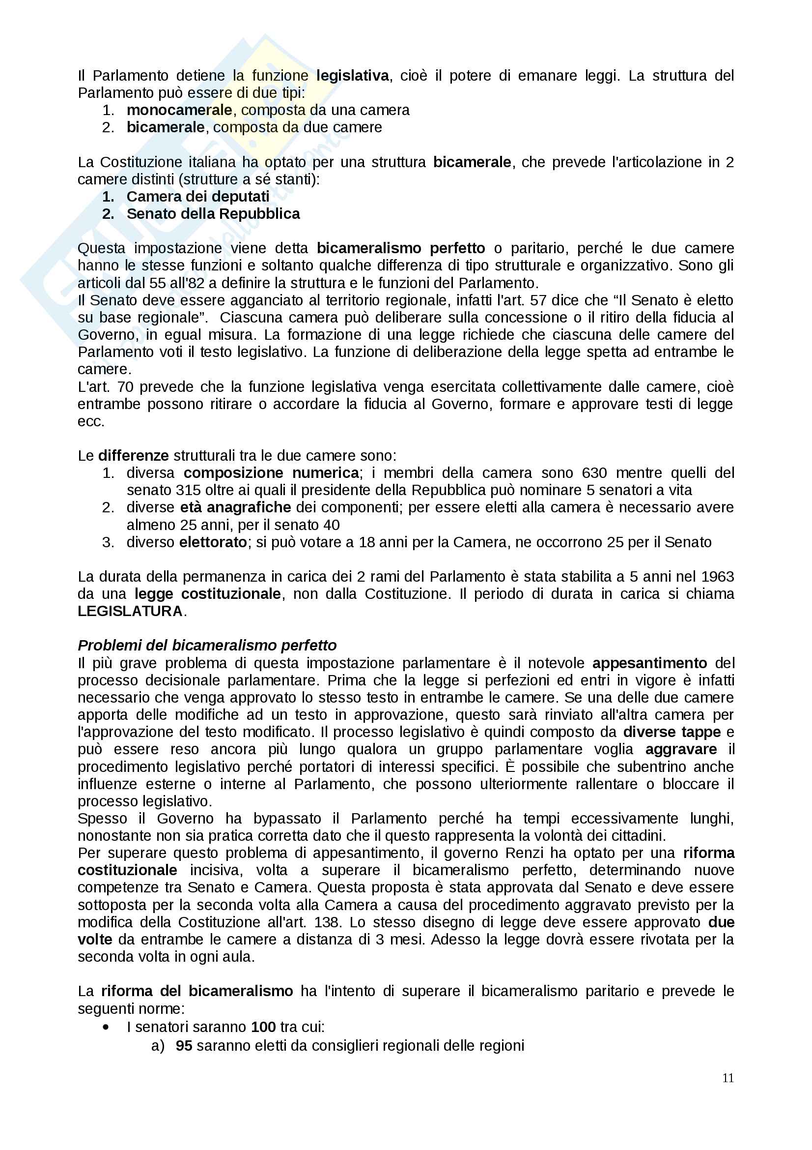 Diritto pubblico, prof. Golino (elementi costitutivi dello Stato, forme di Stato, organi costituzionali e procedimento legislativo) Pag. 11