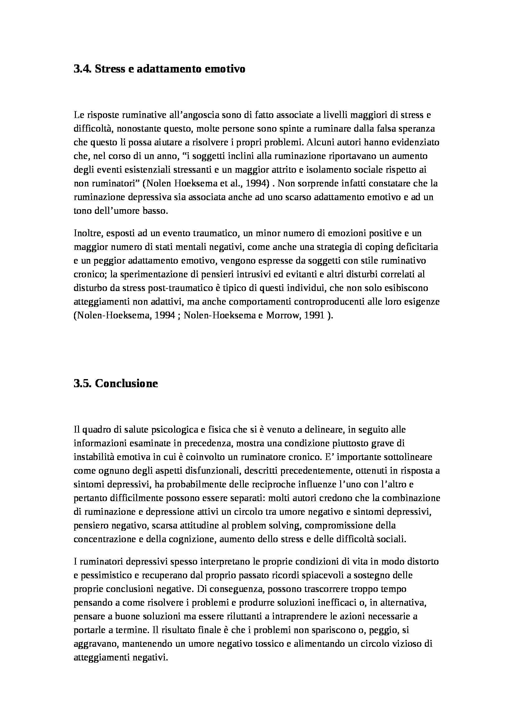 Tesi - Rimuginio e ruminazione in disturbi di ansia e depressione Pag. 16