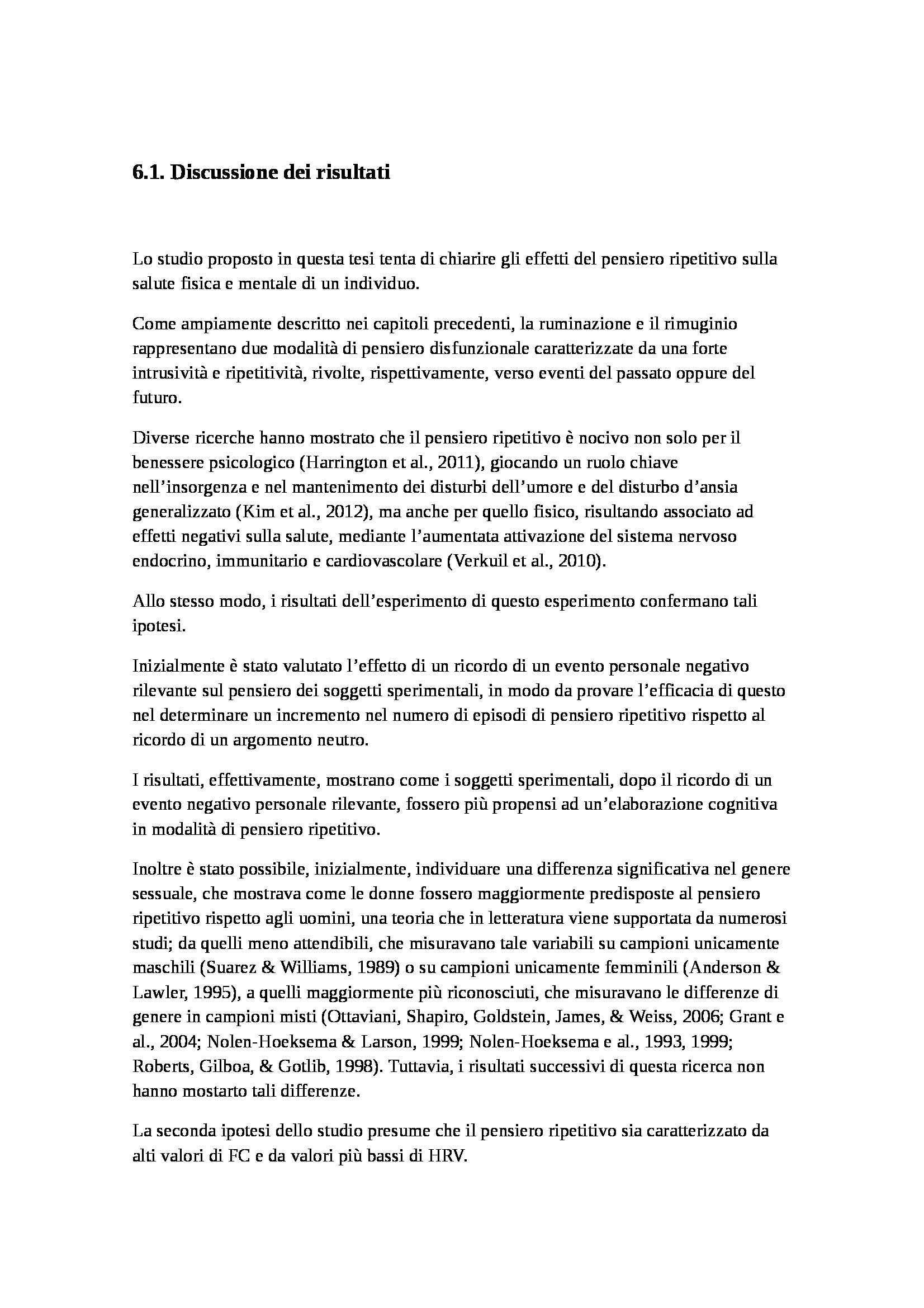 Tesi - Rimuginio e ruminazione in disturbi di ansia e depressione Pag. 31