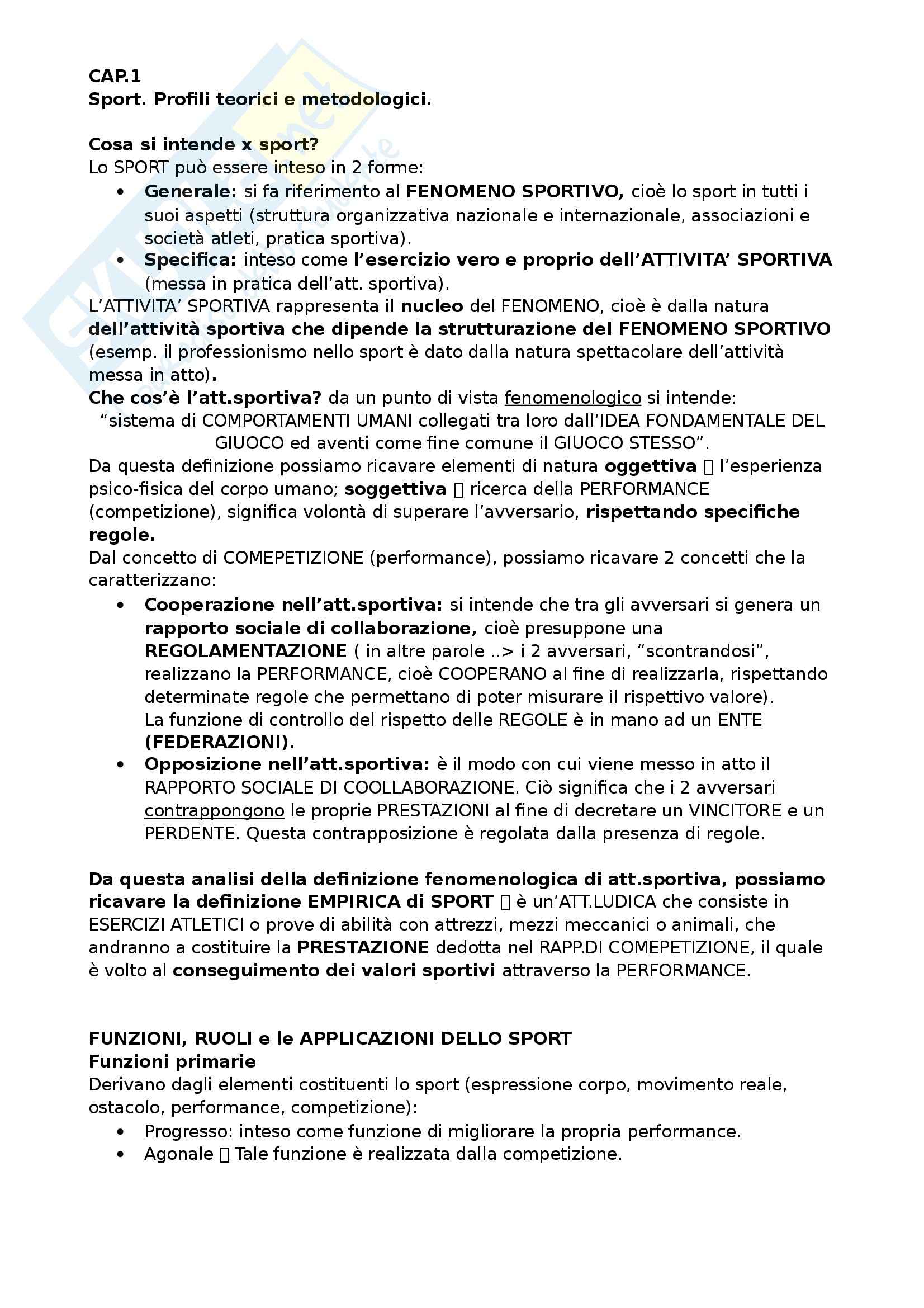 Diritto dello sport - Appunti Pag. 1