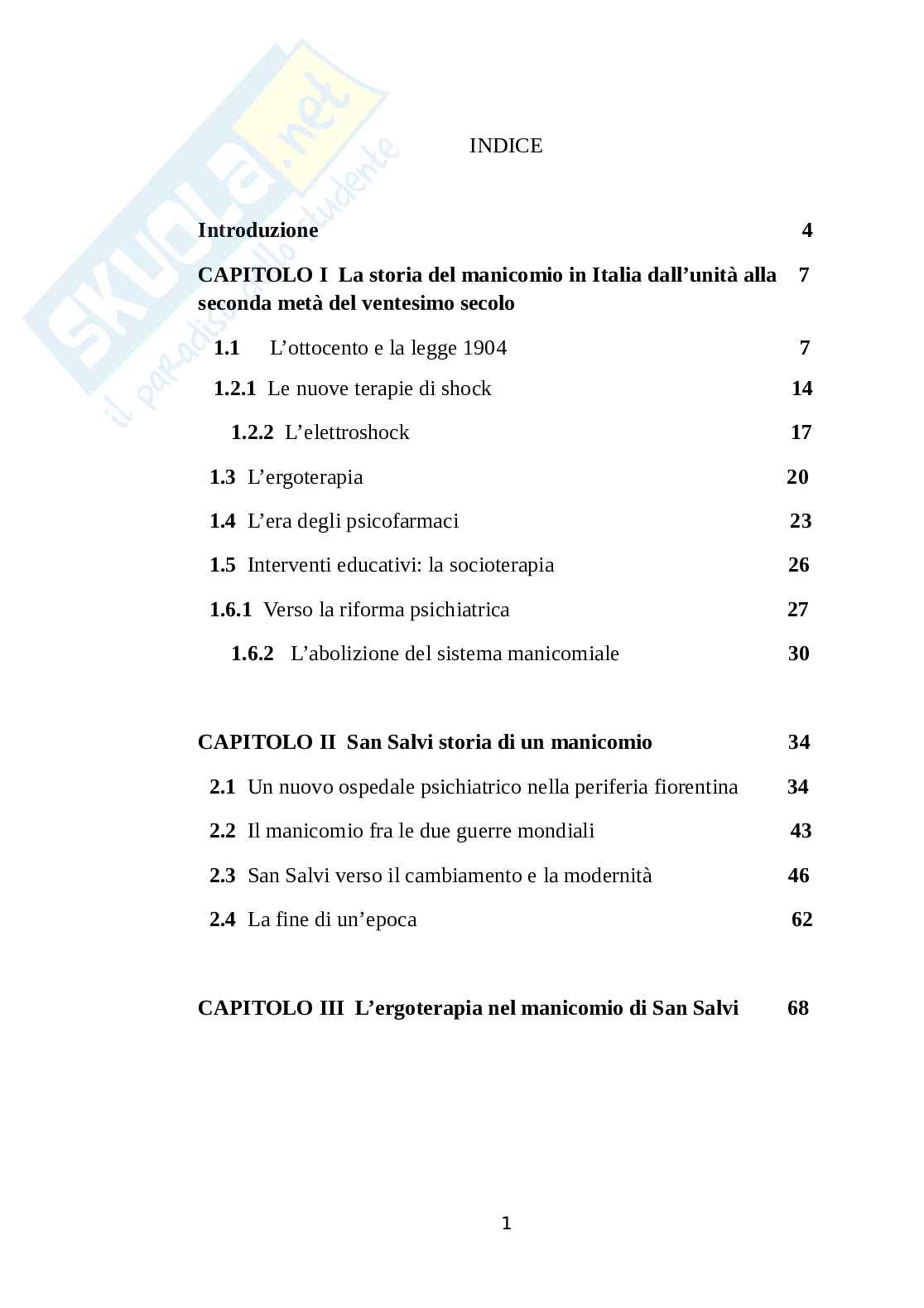 Anche la follia merita i suoi applausi. Esperienze educative all’interno dell’ospedale psichiatrico “Vincenzo Chiarugi” Pag. 1
