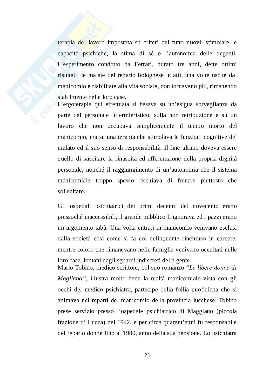 Anche la follia merita i suoi applausi. Esperienze educative all’interno dell’ospedale psichiatrico “Vincenzo Chiarugi” Pag. 21