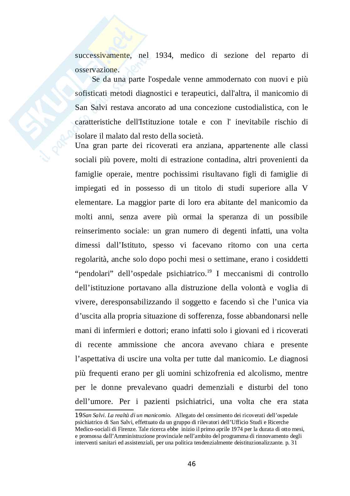 Anche la follia merita i suoi applausi. Esperienze educative all’interno dell’ospedale psichiatrico “Vincenzo Chiarugi” Pag. 46