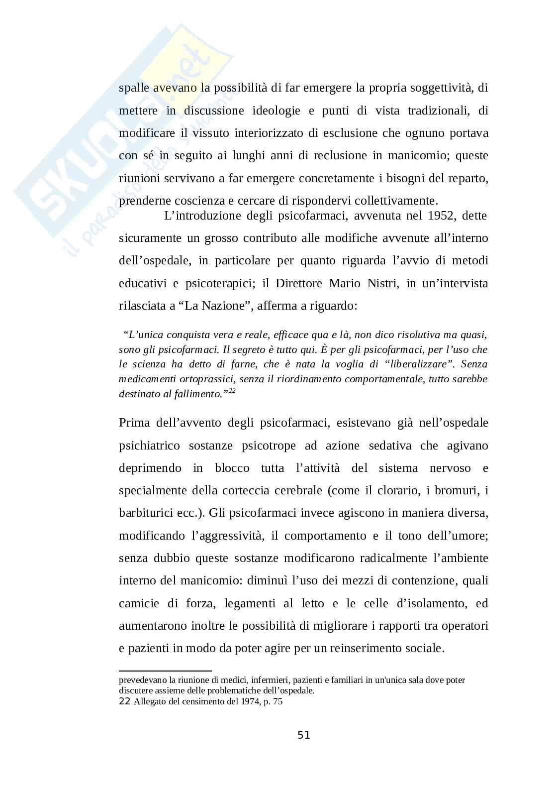 Anche la follia merita i suoi applausi. Esperienze educative all’interno dell’ospedale psichiatrico “Vincenzo Chiarugi” Pag. 51